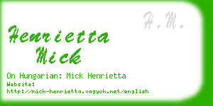 henrietta mick business card